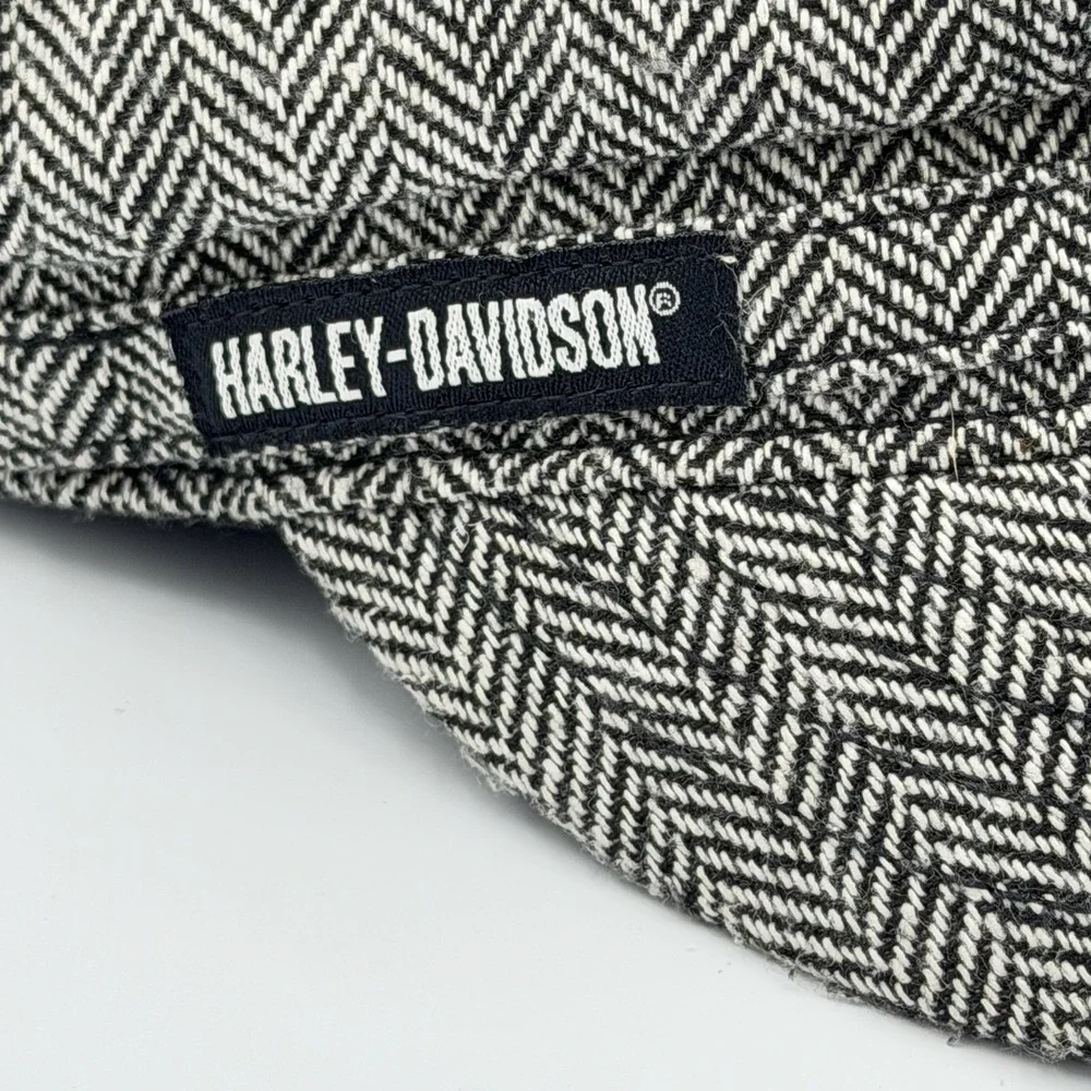 Harley-Davidson Womens Newsboy Trendsetter Black/Gray Tweed Adjustable Cap Hat